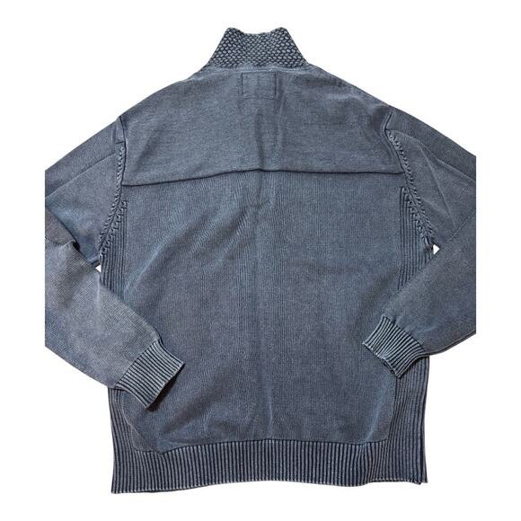 Vintage Weatherproof 1/4 Zip Sweater Men’s XL Denim Blue Knit Pullover - Picture 3 of 4